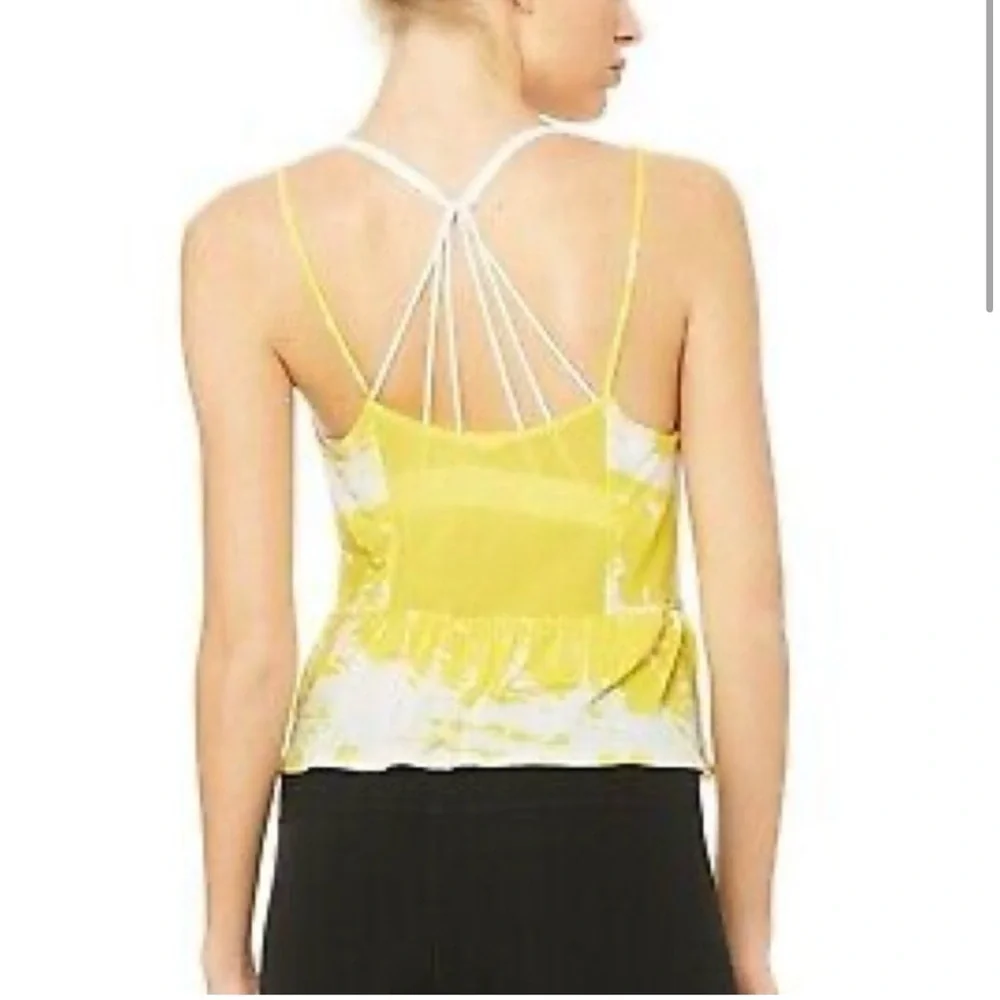 ALO Tank Top Flutter tank Yellow and White Women's Top
